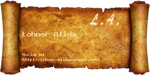 Lohner Alida névjegykártya